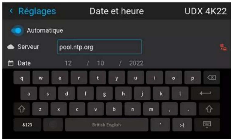 Barco UDXW40 FLEX - Pour définir automatiquement la date et l'heure - 3