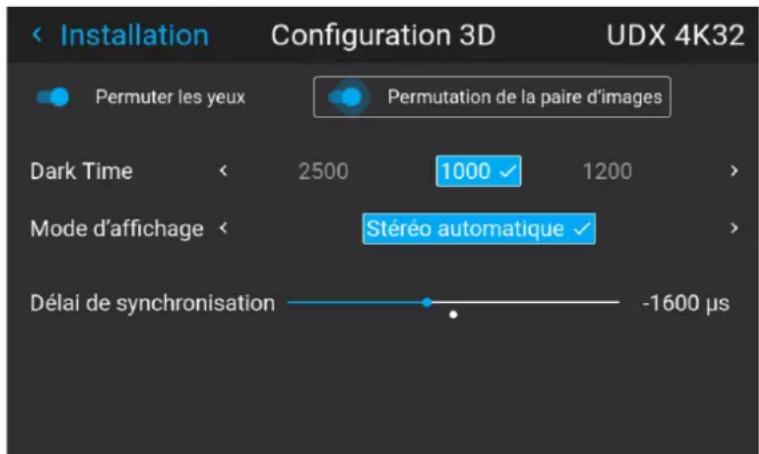 Barco UDXW40 FLEX - Comment régler le projecteur par rapport à l'émetteur 3D ? - 1