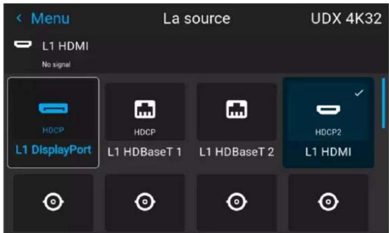 Barco UDXW40 FLEX - Sélectionnez la source - 2