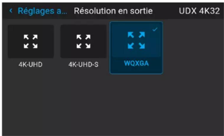 Barco UDXW40 FLEX - Comment désir la résolution en sortie - 2