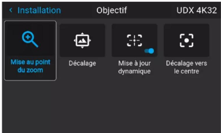 Barco UDXW40 FLEX - Comment activer une focalisation dynamique ? - 1