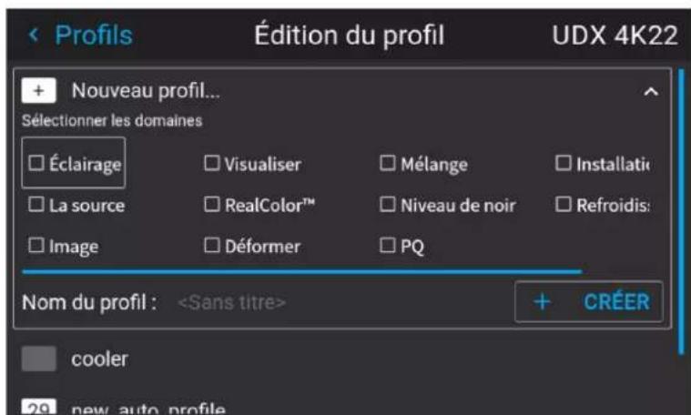 Barco UDXW40 FLEX - Enregistrer les paramétres du projecteur actuels dans un profil - 4