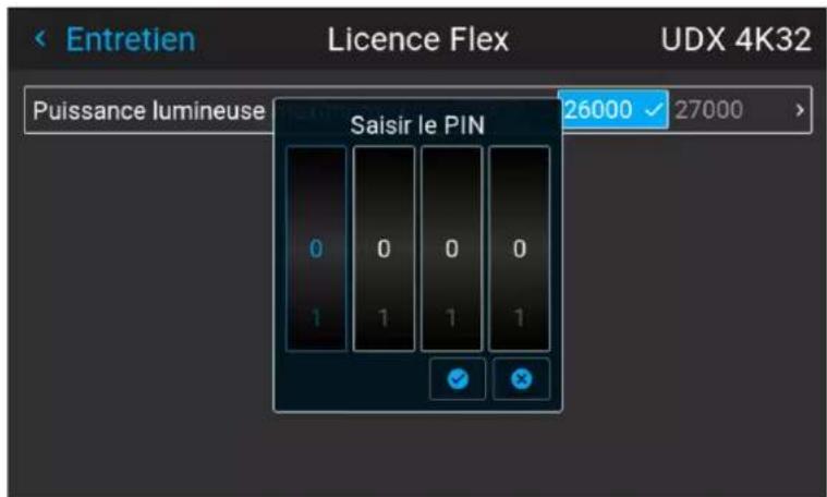 Barco UDXW40 FLEX - Configuration de l'intensité lumineuse maximum dans le menu OSD - 3