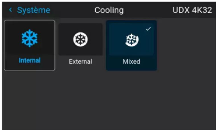 Barco UDXW40 FLEX - Comment configurer le refroidisseur externe - 2