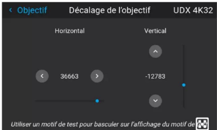 Barco UDXW40 FLEX - Décalage vertical et horizontal - 2