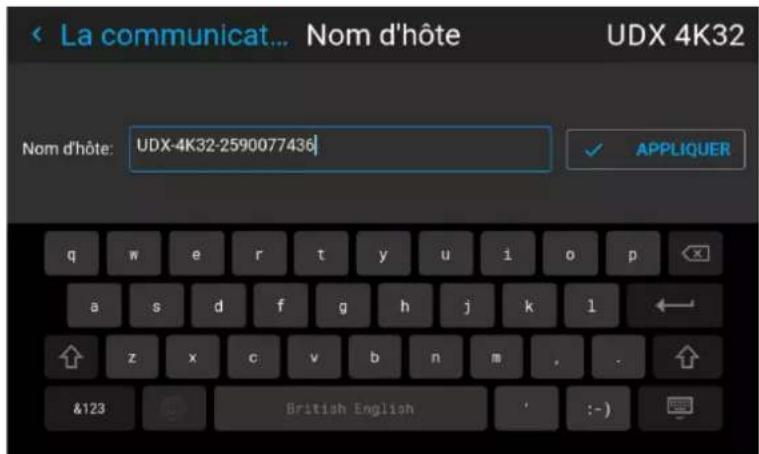 Barco UDXW40 FLEX - Comment configurer un nom d'hote différent - 2