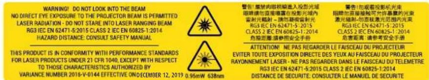Barco UDXW40 FLEX - Étiquettes de sécurité du produit - 7