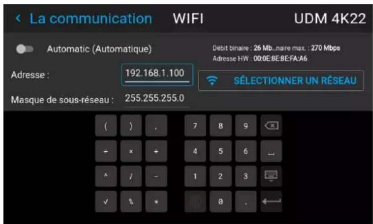 Barco UDXW40 FLEX - Comment configurer manuellement I'adresse IP - 2