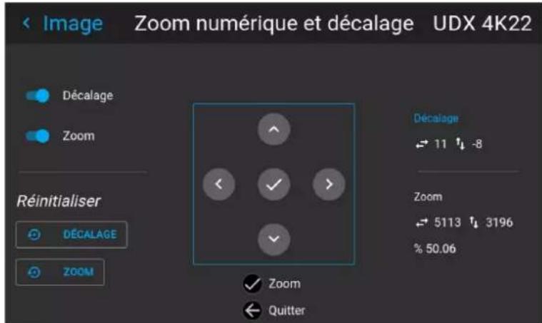 Barco UDXW40 FLEX - Décalage et zoom numériques - 3