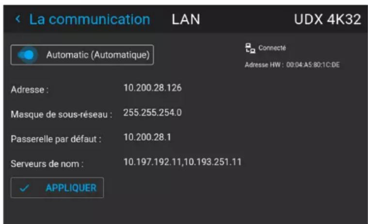 Barco UDXW40 FLEX - Comment configurer automatiquement l'adresse IP - 1