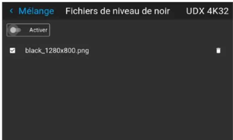 Barco UDXW40 FLEX - Comment activer un fichier de réglage de niveau de noir téléversé ? - 2