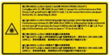 Barco G100W16 - Image de l'étiquette Description de l'étiquette - 1