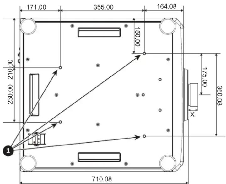 Barco G100W16 - A.4 Informations sur l'accrochage au plafond - 1