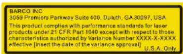 Barco G100W16 - Étiquettes de sécurité relatives au faisceau lumineux pour la série G100 - 2