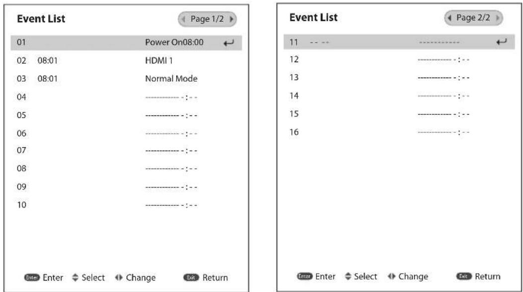 Barco G100W16 - Comment configurer un calendrier - 3