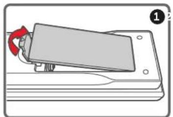 Barco G100W16 - Comment installer les piles de la télécommande - 1