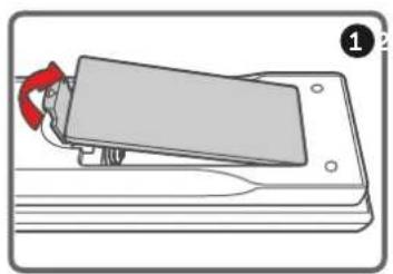 Barco G100W19 - Comment installer les piles de la télécommande - 2