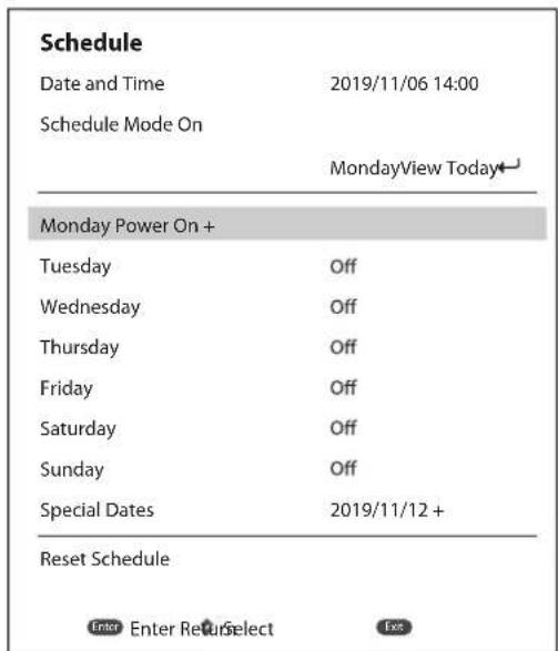 Barco G100W19 - À propos du menu Calendrier - 1
