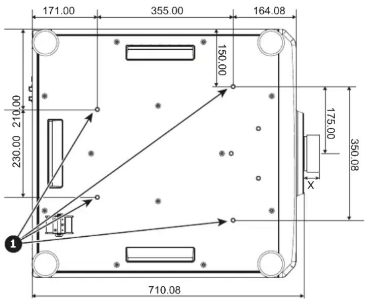 Barco G100W19 - A.4 Informations sur l'accrochage au plafond - 1