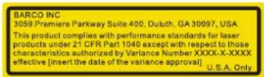 Barco G100W19 - Étiquettes de sécurité du produit - 2