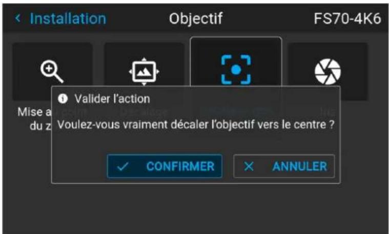 Barco FS404K MKII - Lorsque l'objectif EN68 est installé : - 1