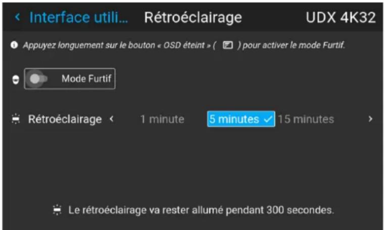 Barco FS404K MKII - Réglage du délai d'expiration des paramètres d'alimentation - 1