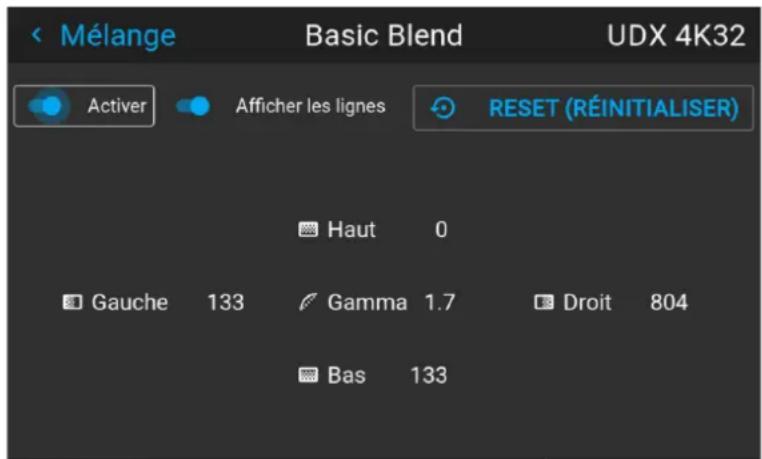 Barco FS404K MKII - Procédure de réglage du mélange de base. Configuration côte à côte. - 1