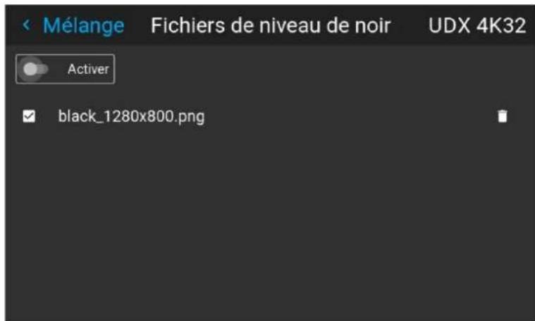 Barco FS404K MKII - Comment activer un fichier de réglage de niveau de noir téléversé ? - 2