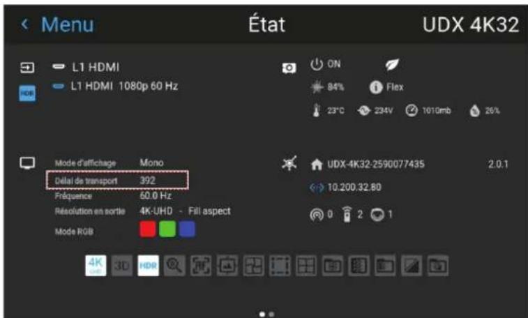 Barco FS404K MKII - Comment configurer le retard de transport ? - 1