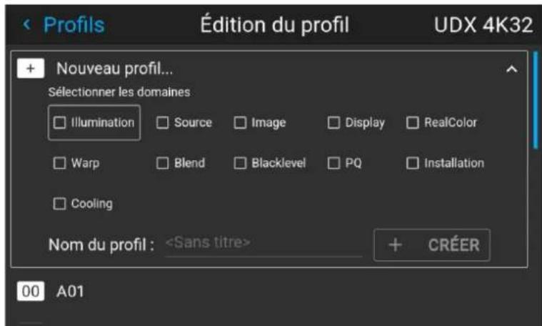 Barco FS404K MKII - Enregistrement des réglages dans un nouveau profil - 7