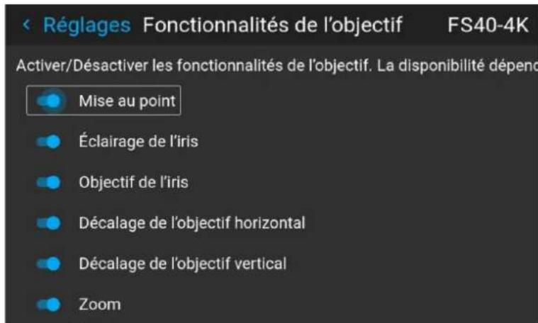 Barco FS404K MKII - Procédure de blocage de l'objectif. - 1