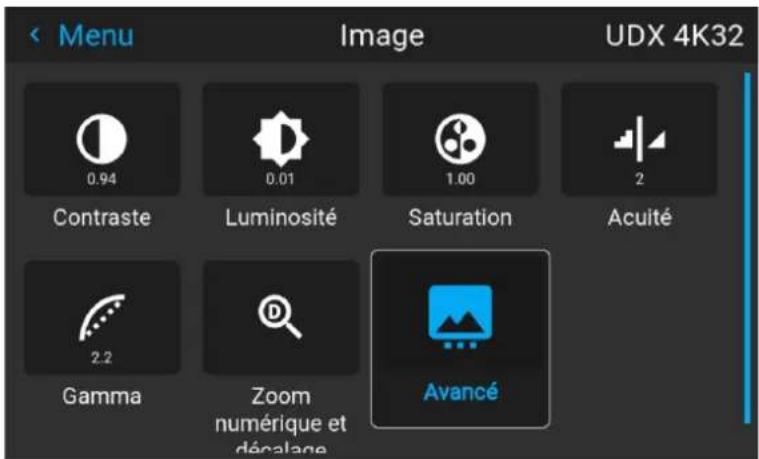 Barco FS404K MKII - À propos des menus de réglage d'image - 1