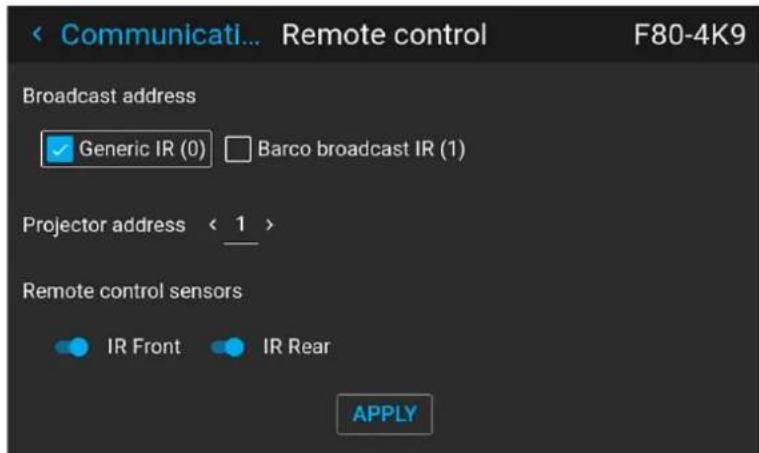Barco FS404K MKII - Comment définir l'adresse de diffusion - 2