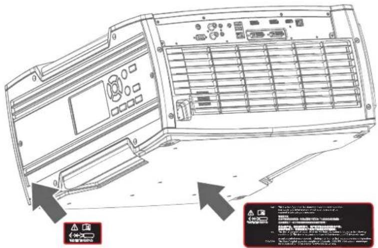 Barco FS404K MKII - Emplacement des étiquettes - 1