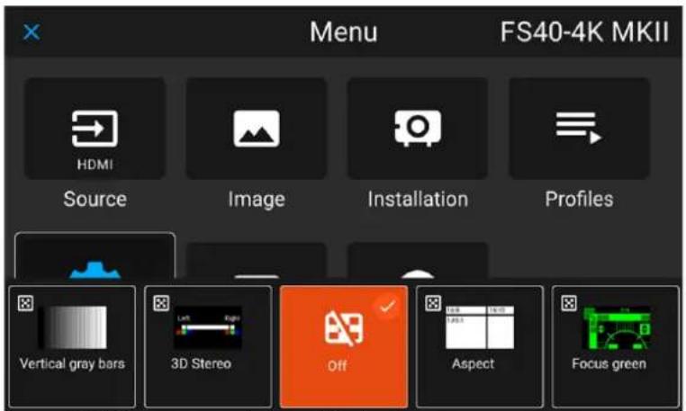 Barco FS404K MKII - À propos des boutons de raccourci du clavier - 1