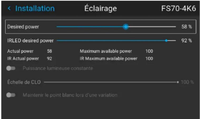 Barco FS404K MKII - Comment activer la vision IR/nocturne. - 2