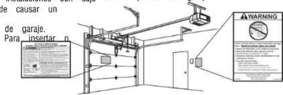 LIFT-MASTER 81600 - Conecte el control de la puerta al abrepuertas de 3garégue las etiquetas de advertencia - 1