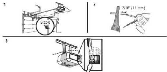 LIFT-MASTER 81640 - Wire the Door Control to the Garage Door Opener 3 Attach the Warning Labels - 1