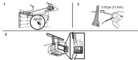 LIFT-MASTER 81650 - Câbler la commande de porte à l'ouvre-porte de garage fixer les étiquettes d'avertissement - 1