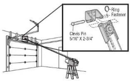 LIFT-MASTER 81602 - Attach the Rail to the Header Bracket - 2