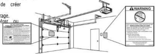 LIFT-MASTER 81602 - Câbler la commande de porte à l'ouvre-porte de garage fixer les étiquettes d'avertissement - 2
