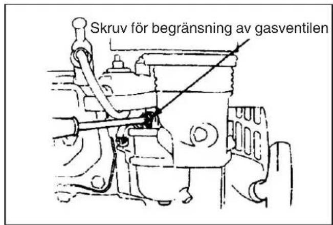 Skruv för begränsning av gasventilen