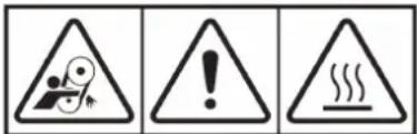 Warning symbols for mechanical, electrical, and electrical hazard signs in Chinese