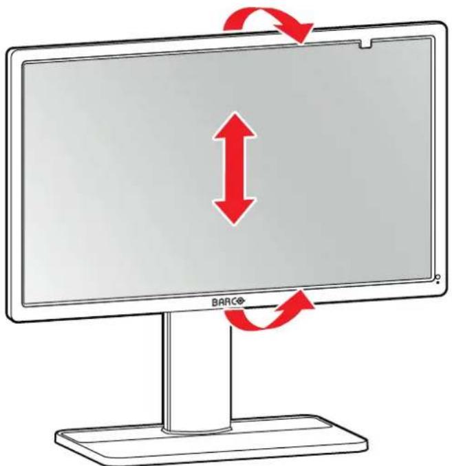 Barco Nio Color 2MP MDNC2123 - Réglage de la position de l'écran - 1