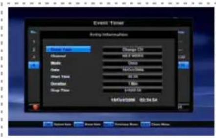Event Timer Entry Information Name: Channel Mode Date Start Time Duration Stop Time Change On MZZ 201932 Date MAR-201932 45.00 1 Min 16:00 PM 16:00 PM 00:00 AM Current Name Browse Name Preview Name Close Name