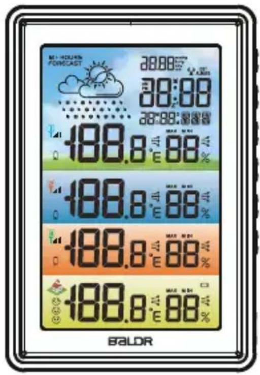 Baldr B360WC - WIRELESS COLOR WEATHER STATION WITH 3 REMOTE SENSORS - 1