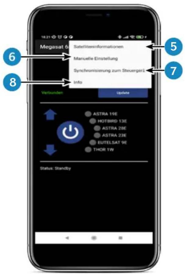 MEGASAT Caravanman 85 Professional GPS V2 - Erklärung der App - 2
