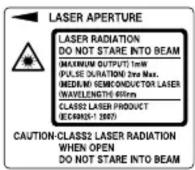 PANASONIC HLG112AC5 - Classification des risques laser - 1