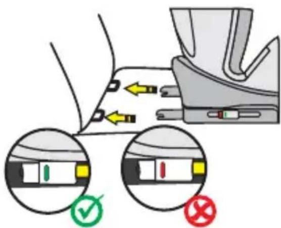 Diagram illustrating seatbelt usage with directional arrows and checkmark indicators for correct and incorrect use.
