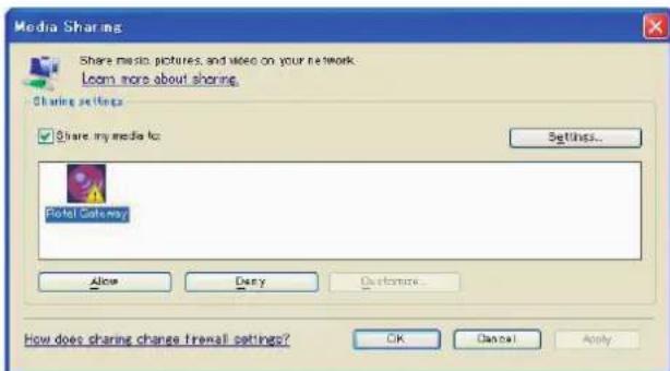 ROTEL RDG1520 - Impostazione di Server UPnP in PC - 2